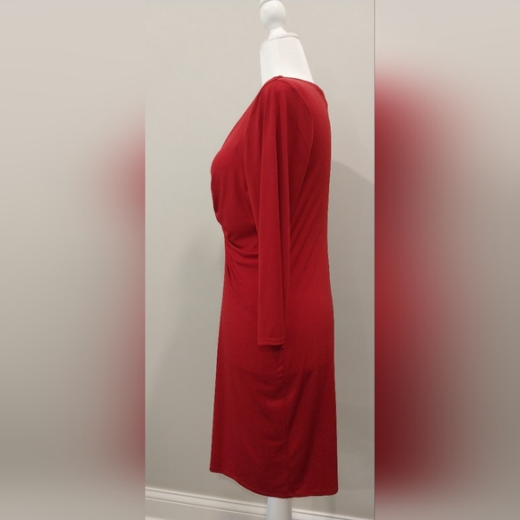 laundry by design Dark Red Ruched Bodycon Dress Size L - Picture 4 of 12